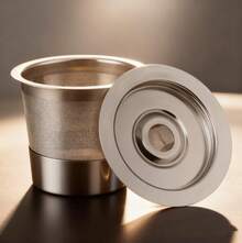 Lot de deux filtres à café réutilisables, adaptés aux machines à café et aux machines à café à capsules, type universel, compatibles avec les machines à expresso, les machines à expresso commerciales et les tasses à café réutilisables.Filtres durables, haute résistance et multi-usages. - K Cup - Lot de 2 - Voir 7