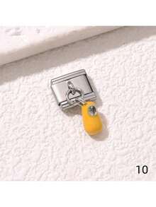 1/5/10 Pcs Cute Cartoon Design Ladybug, Donut, Swan, High Heel, Star, Ice Cream Pendant Series, Italian Modular Bracelet Charms - DIY Jewelry Making Accessories - Multicolor - View 22