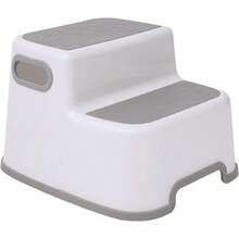 Double Step Stool For Kids – Non-Slip 2 Step Toddler Stool With Handles (White) - 1 - View 4