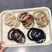 25pcs Boho Chic Women's Hair Tie Set - Cute & Sweet Bracelet Style, Gentle On All Hair Types, Elastic Bands With Heart Charms & Beads, Perfect For Ponytails & Sports, Bohemian Style, Hair Ties Ponytail Holders Hair Elastics Hair Rubber Bands Scrunchies Hair Rope, Hair Bobbles Hairbands - 25個隨機混色混款髮圈 - 查看 4