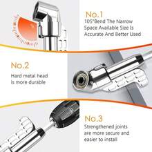 Right Angle Drill Attachment With Multi-Function Bend Screwdriver Bit,105 Degree Right Angle Drill Adapter,1/4" Hex Shank Corner Tool Screw Hub. - 2 計數 - 查看 3