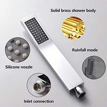 Durable Brass Body Shower Head With Silicone Nozzles Rainfall Water Flow - Multicolor - View 3