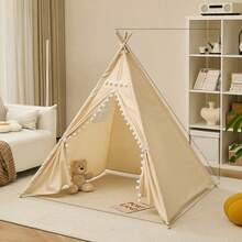 1pc Portable Children's Teepee Tent, Kids Play House, Baby Room Decor, Children's Canvas Teepee Tent, Cone Tent, Kids Mini Beach Tent - Multicolor - View 25