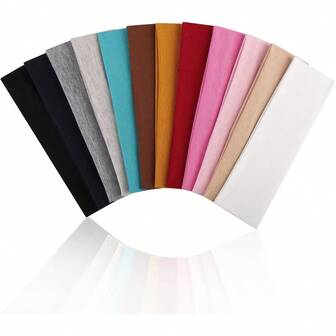 12 Pack Headbands For Women, Stretchy Cloth Hair Bands, Non Slip Sweat Workout Headband, Fashion Soft Gym Hair Accessories For Women Men Sports Yoga Running Makeup