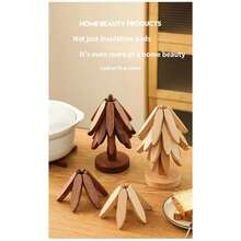 Solid Wood Heat-Insulating Mats, Placemats, Household Heat-Resistant Coasters, Creative Casserole Mats, High-End Texture, Heat-Insulating Mat Sets. - Multicolor - View 10