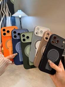 奢华双色闪电磁吸支架手机壳，兼容 17 Pro Max、17 Pro、17、16 Pro Max、16 Pro、16、15 Pro Max、15 Pro、15、14 Pro Max、14 Pro、14、13 Pro Max、13 Pro、13、12 Pro Max、12 Pro、12、11，时尚镜头保护后盖，支持无线充电 - 藍色 - 查看 5