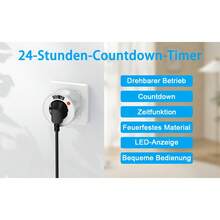 HITRENDS 24-Hour Smart Countdown Socket, Rotating Timer, One-Button Timer Switch, Flame Resistant Material +LED Display, High Power 3680W, Essential For Home Appliances, Kitchen Appliances, Lighting Fixtures, And Fish Tank Lighting - EU E Type Plug(220-240V) - View 11
