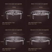 Estante de de acero inoxidable de 15,5-27,5, olla redonda resistente y duradera, olla a presión, Trivet, accesorios de utensilios de cocina - 24 cm - Ver 11