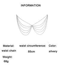 Fashionable Sexy Women's Versatile Geometric U-Shape Waist Decor Exaggerated Multi-Layer Tassel Chain Waist Chain - Multicolor - View 6