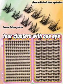 308 Pieces Cluster False Eyelashes Eyelash Book 28 Rows DIY Cluster Eyelash Extension Kit Fluffy 2 Styles Mixed Single Eyelash Cluster Segmented Spikes CC Curl Eyelash Extensions Can Make Cat Eye Lashes Look Natural Or Fluffy Volume Dramatic Eyelash Effect - C - 查看 6