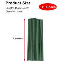 Dây kẽm uốn hoa màu xanh lá cây, cỡ 22 gauge, thích hợp cho cắm hoa và các sản phẩm thủ công DIY, dài 6/8/10/12 inch, đường kính: 0.07 inch, chất lượng dành cho thợ cắm hoa chuyên nghiệp. - màu xanh lá - Xem 13