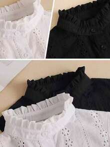 半件装女士提花可拆卸假领，透气镂空可拆卸领衬衫，女士及女孩礼物，情人节礼物 - 彩色 - 查看 8