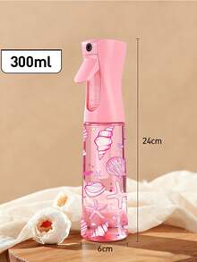 新款夏季贝壳图案PET可重复灌装旅行喷雾瓶，专业高压雾化喷雾瓶，200ml/300ml高压连续自动细雾喷雾器，美发造型工具，护发产品及配件，沙龙美容旅行必备，多功能喷雾瓶 - 彩色 - 查看 4