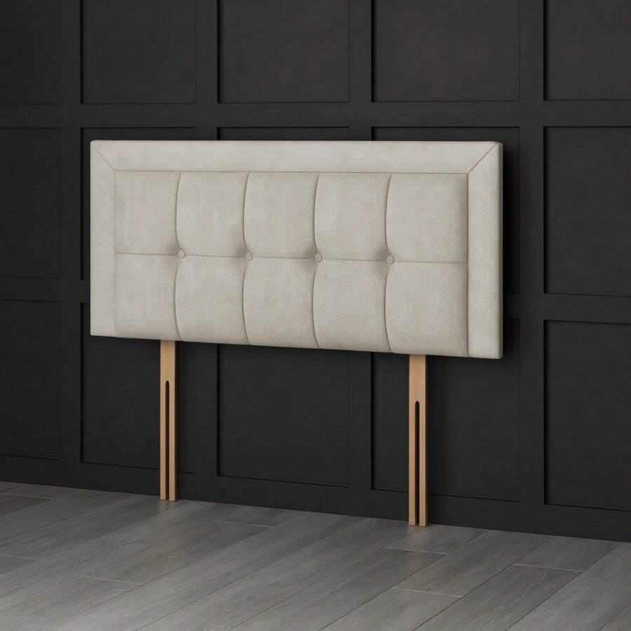 3ft Single Coniston Velvet Venice Headboard 20inch - Cream - View 1