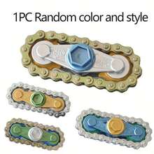 1个合金旋转齿轮 - 自行车链条设计，金属玩具，非常适合办公室使用，父亲节礼物，减压玩具 - 彩色 - 查看 9