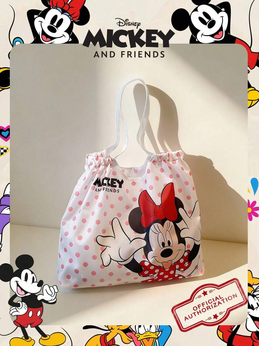 Disney Túi đựng kẹo/đồ ăn trưa/đồ ăn nhẹ/túi mua sắm hình Mickey chính hãng, dung tích lớn, có thể gấp gọn, túi đeo vai dây rút, túi xách nhẹ. Sản phẩm chính hãng - Có thể kiểm chứng. Phù hợp cho thanh thiếu niên/bé gái/bé trai. Hoàn hảo cho sử dụng hàng ngày/đi học. - trắng - Xem 1