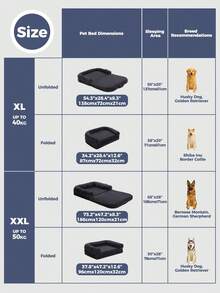 PAWZ Road W138/185cm XXL Thickened Foldable Human & Dog Bed , Convertible To Dog Sofa With Washable Cover, Orthopedic Memory Foam Mat And Waterproof Foam, Deep Gray - 深灰色 - 查看 4