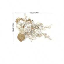 1 pieza Elegante Pinza de Cabello de Plástico ABS, Accesorio de Cabello para Novia y Boda, para Todas las Estaciones - Dorado - Ver 7