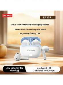 Lenovo EA175 Bluetooth Wireless Earbuds, TWS, Short Stem Semi-In-Ear Headphones, Bluetooth 5.4, Touch Control, Long Battery Life, With Microphone, Compatible With Android And IOS - Multicolor - View 1