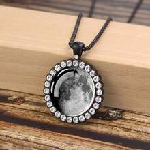 1 pieza Collar con colgante con diseño de luna, joyería de moda, collar de cadena como regalo para hombres para cumpleaños, Navidad u otras ocasiones - estilo - Ver 10