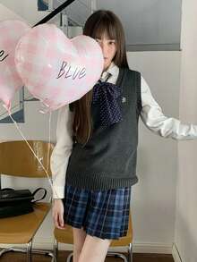 Women Sweater Vests - Dark Grey - View 7
