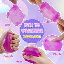 Gummy Kitty & Sugar Ball Designs, Anxiety Relief & Focus Toy, Maltose Filled Squeeze Cat Toys For Sensory Play, Sensory Fidget Toys For Adults, Kids, Slow Rising Squishy Stress Ball (Purple ) - Mèo Tím - Xem 4
