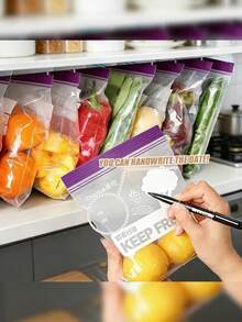 30/35/95pc Reusable Food Storage Bags, High-Quality Durable Food Preservation And Sealing Bags, Suitable For Fruits, Grains, Vegetables, And Meats. Ideal For Home Kitchen Storage And Vacuum Sealing. Category: Disposable Food Storage Bags - Nhiều màu - Xem 4