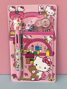 1 Set de 3 piezas del set de papelería de  de , que incluye cinta correctora, bolígrafo, libreta, caja de regalo con diseño de dibujos animados lindos, útiles escolares diarios, regalo de cumpleaños, premio para estudiantes - Multicolor - Ver 6