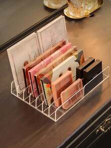 1个透明亚克力7格眼影盘化妆品收纳展示架，适用于梳妆台 - 無色 - 查看 3