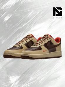 Nike Air Force 1 Low '07 Light British Tan – Men's Lifestyle Sneakers – Shoes For Man-Vintage-Spring & Summer-Inspired Running Shoes, Shock-Absorbing Comfort, Gym To Streetwear Casual Wear-Mother's Day Gifts-Father's Day Gift–HQ3447 222 - Light British Tan/Sesame/Picante Red/Cacao Wow - 查看 2