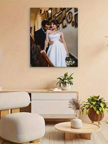 Custom Photo Canvas| Upload Your Own Picture To Create Handmade-Style Framed Poster - Modern/Classic/Altro Style Wrap-Around Frame - Vertical Wedding, Anniversary, Valentine'S Gift - Custom Family Portrait & Picture Wall Art - Multicolor - View 7