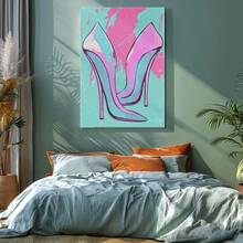 1pc Mexico Wall Art, Winter Wall Art, Christmas Decorations Wooden Framed Wall Art, Wrapped Canvas Vintage Prints Poster, High Heels, Pink Shoes, White Dots - Modern, Modern, Artistic, Bold Colors Style, Perfect Gift Decor, Wall Art for Living Room Bedroom Office, Hanging Hardware Included - Wrapped Framed Canvas, Vertical - Lienzo enmarcado - Ver 8