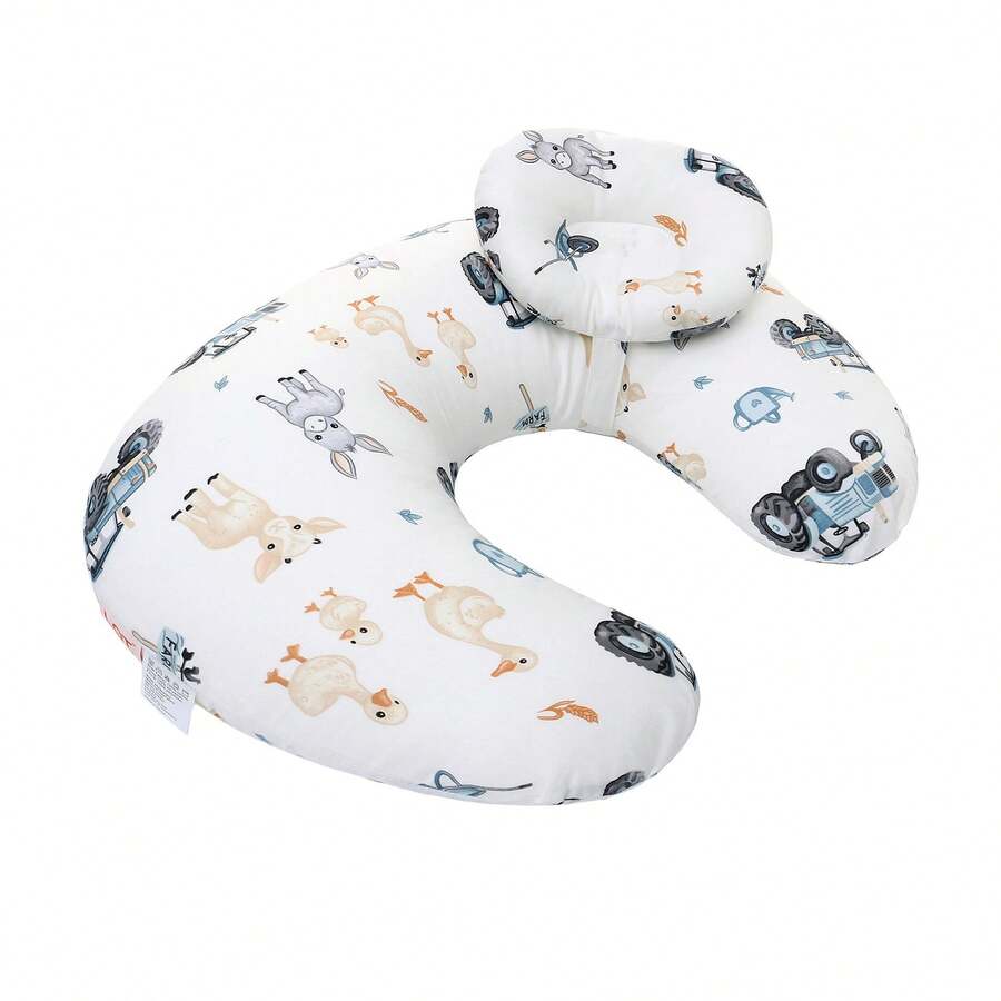 U-Shaped Nursing Pillow, Baby Learning Sit-Up Pillow, Maternity Pillow, Cartoon Tractor
