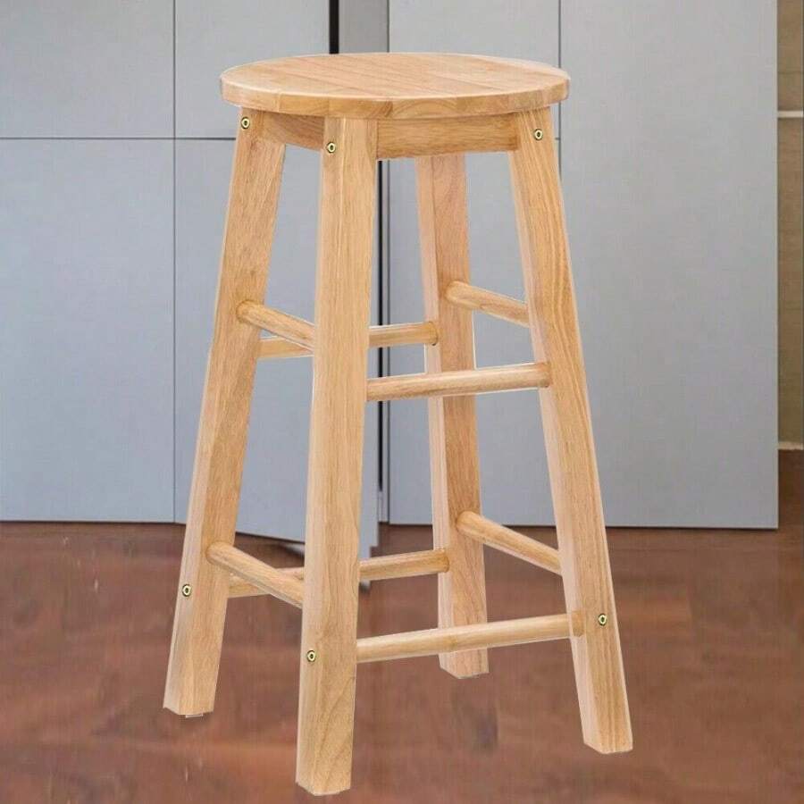 Wooden Bar Stools Kitchen Stools Breakfast Seat Bar Stool Pub Dining Chair Stool - Wood Color - View 1