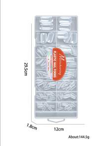 新款160片装双爪指甲模具，适用于假指甲贴片、快速成型凝胶模具、全覆盖指尖模具、指甲延长用品，适用于亚克力、聚氯乙烯、UV、LED凝胶延长。 - 無色 - 查看 8