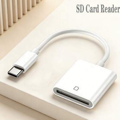 便携式即插即用读卡器，Type-C 转 SD 卡读卡器适配器，相机追踪查看器读卡器，兼容 17 Pro Max/17 Pro/17/Air/16/15、S25/S24/S23/S22/S21/S20、iPad 系列高速读卡器