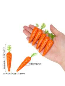 10/20个仿真迷你胡萝卜，逼真泡沫胡萝卜摆件，兔子造型小仿真蔬菜，适用于复活节主题派对、DIY家居厨房装饰、餐桌装饰、景观工艺品、礼品袋填充物、篮子填充物、拍照道具 - 彩色 - 查看 5