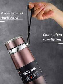 1pc 800/1000ml Stainless Steel Vacuum Insulated Water Bottle, Extra Large Capacity To Meet Daily Hydration Needs, Vacuum Insulated Bottle With Strap Suitable For Hot And Cold Drinks, Travel Mug, Double Wall Stainless Steel Insulated Coffee Pot, Teapot, Water Kettle, Elegant European High-End Water Cup - Multicolor - View 5