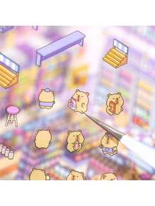 1pc Micro Scene Sticker Book, Happy Series 3D Stereoscopic Models, Durable And Artistic Decorative Stickers, Suitable For Creative DIY Projects, Cute Stickers, Ideal For Birthday Gifts, Holiday Gifts, Party Favors, Random Styles - Multicolor - View 4