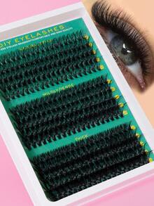 290pcs 40D+60D+80D D DIY Eyelash Cluster, Premium D-Curl Fluffy & Natural Lash Cluster For Eyelash Extension - Reusable, Lightweight & Easy To Apply Makeup Lash Clusters Kit,Lashes,Eyelashes,Fake Lashes - D - View 3