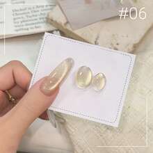 MIANEL 10ml 冬季幸运白玻璃珠猫眼凝胶指甲油，月光灯泡水晶宽猫眼指甲油，冬季美甲用品，超白指甲油，适合婚礼女孩 - 彩色 - 查看 13