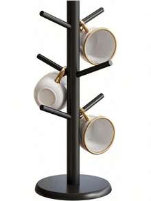 This Coffee Cup Holder Tree With 6 Hooks Serves As A Cup Holder, Keychain Organizer, And Also Helps Drain Water From Mugs And Cups. It's Suitable For Kitchens, Living Rooms, And Desktops. - 彩色 - 查看 1
