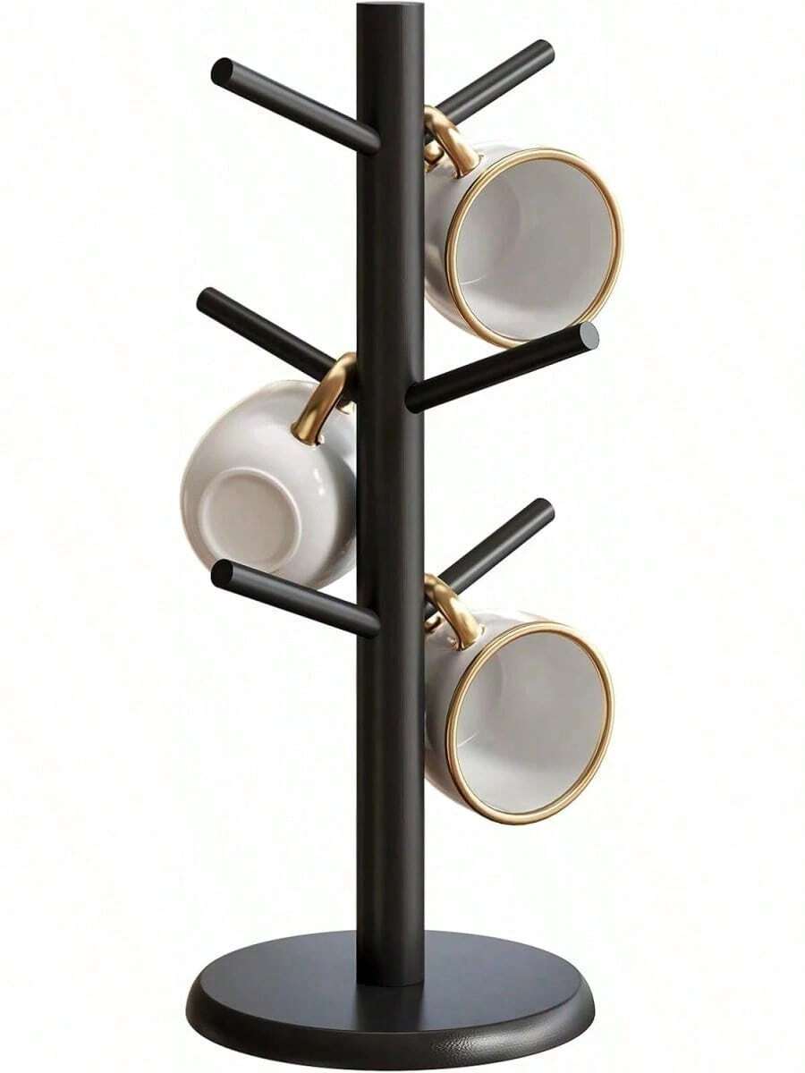 This Coffee Cup Holder Tree With 6 Hooks Serves As A Cup Holder, Keychain Organizer, And Also Helps Drain Water From Mugs And Cups. It's Suitable For Kitchens, Living Rooms, And Desktops. - 彩色 - 查看 1