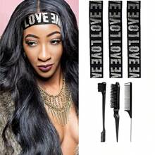 6 件套假发带套装 - 适用于蕾丝前假发的弹性熔接带，边缘包边带，用于固定假发。 - 彩色 - 查看 6