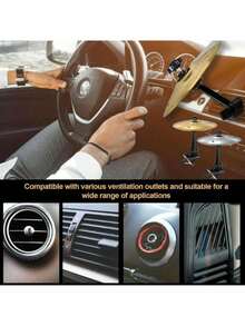 Car Cymbal Air Vent Mounted – Mini Drum Crash Cymbal For Endless Rhythmic Fun On The Road Music Lover Gift - Multicolor - View 5