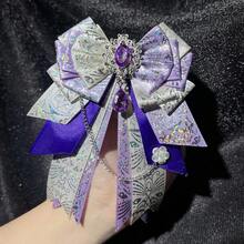 1 pieza Broche decorativo lindo con lazo de strass láser, puede decorar mochilas, rosa de múltiples capas tejida a mano DIY producto terminado, accesorio de disfraz de animación, bastón de ánimo de fanáticos de idol - Multicolor - Ver 11