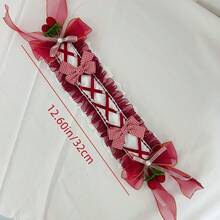 红色草莓蕾丝蝴蝶结发带 女童洛丽塔甜美可爱发箍 Cosplay 发饰