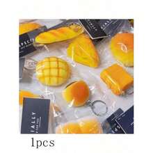 1 件装柔软面包吐司慢回弹玩具，创意柔软挤压减压玩具，生日、节日、圣诞节可爱礼物