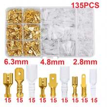 1000 Pieces Insulated Cable Connector Set With Ring, Fork And Spade Terminals, Electrical Crimping Tool Assortment For Automotive, Home And DIY Wiring Projects, Power Tools, DIY Accessories, Terminal Assortment - 金色 - 查看 11