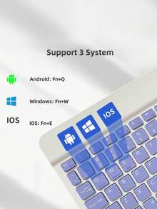 AKKHOO Teclado inalámbrico, ultra delgado de 10 pulgadas, recargable y silencioso, teclado inalámbrico para tableta/laptop, teclado para iPad Mini - Morado - Ver 3